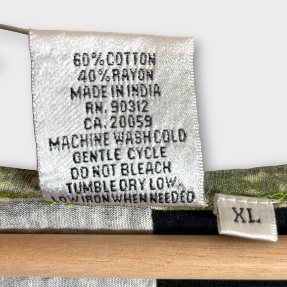 Parsley & Sage Popover Top XL Green Black V-Neck - Picture 5 of 6